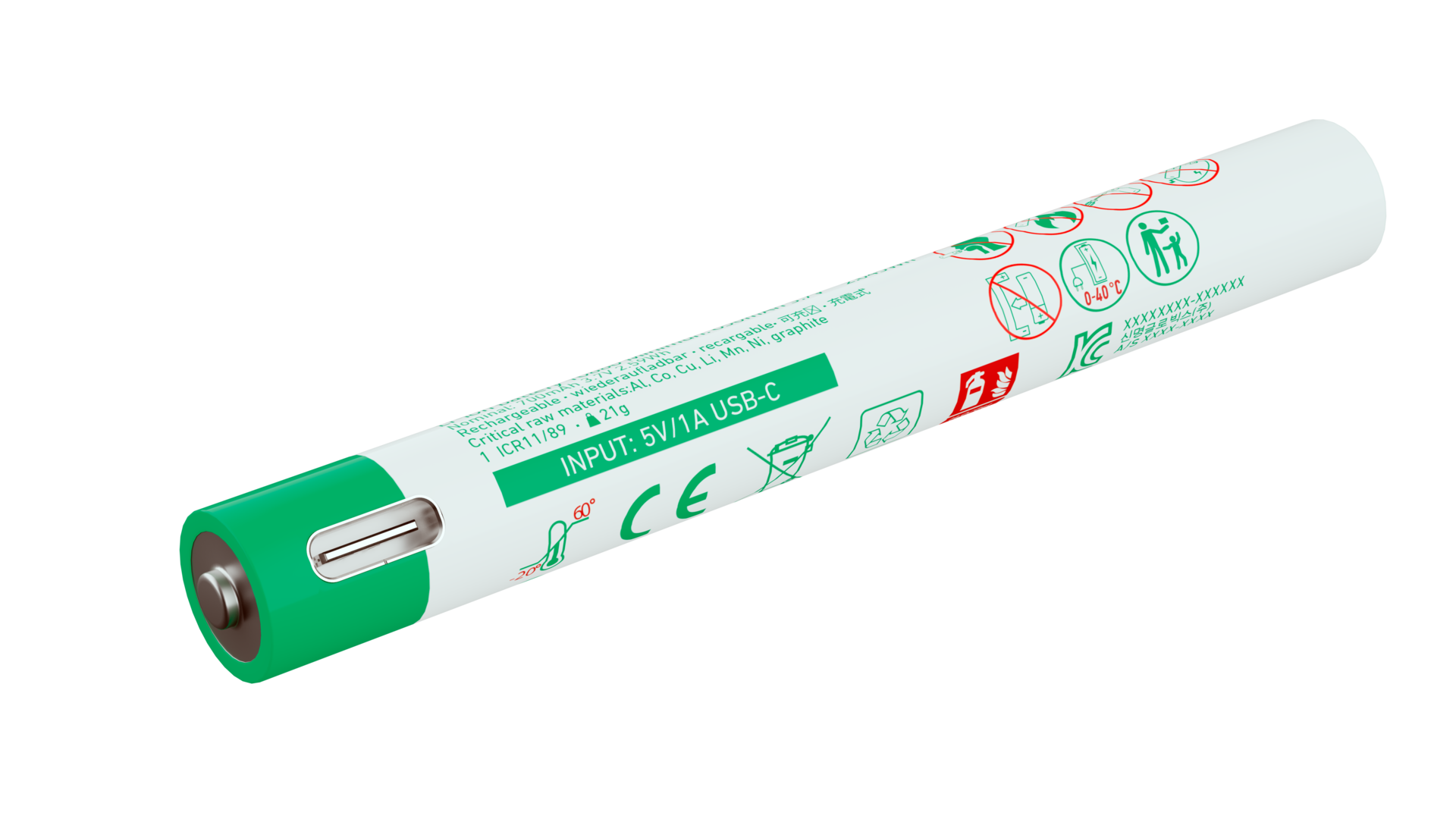 1 zestaw baterii wielokrotnego ładowania (10880 USB-C)