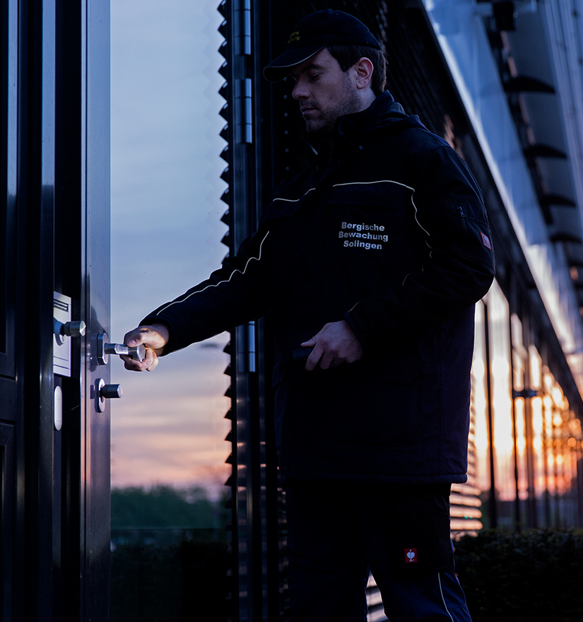 A police man with a flashlight