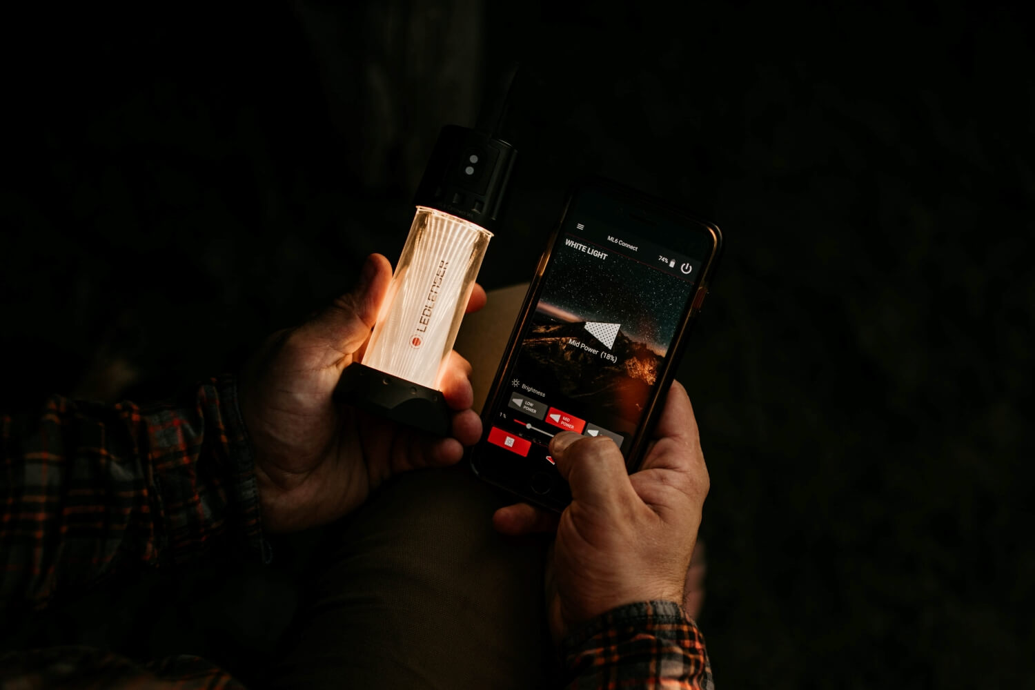 ML6 Connect WL verbunden mit einem Smartphone