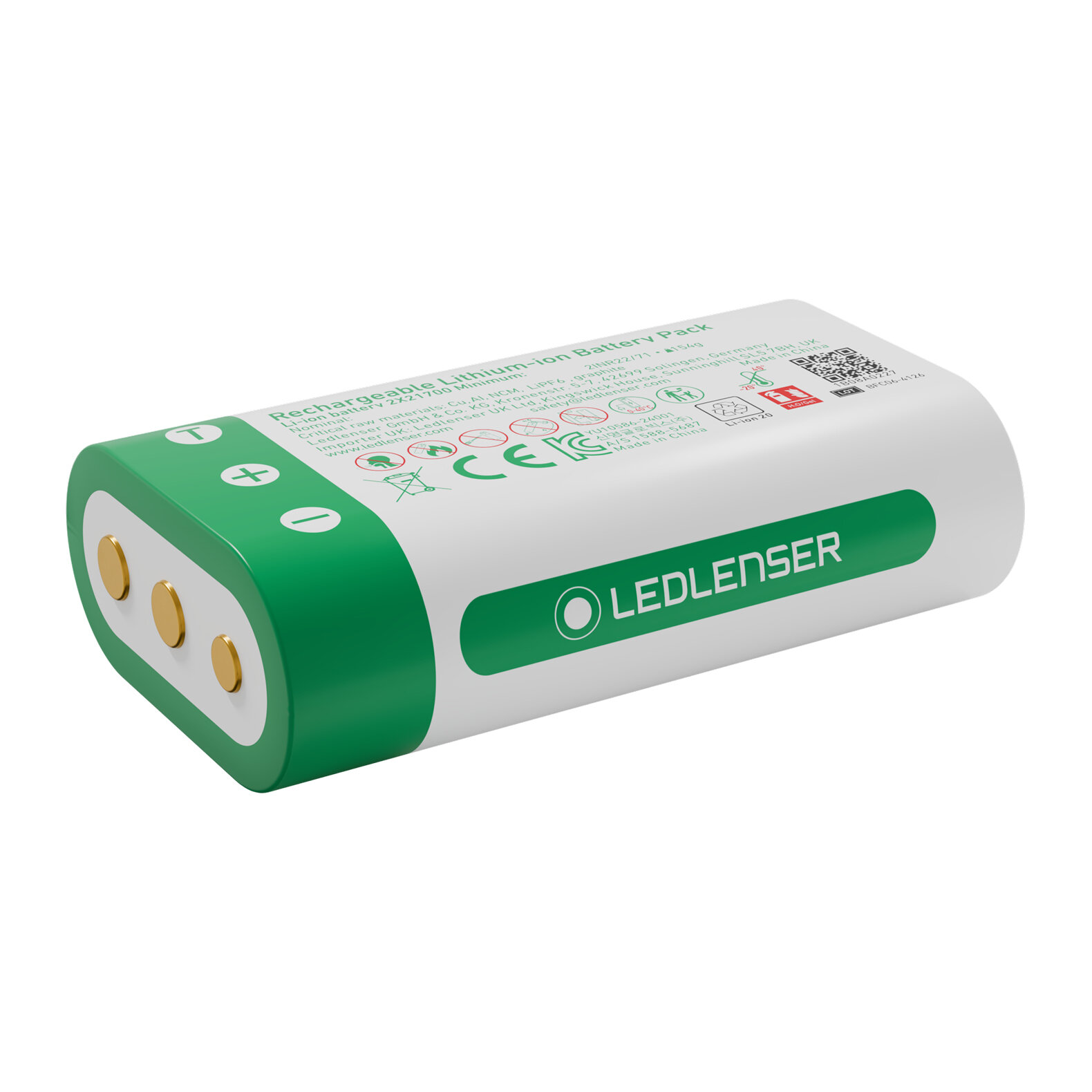 1 set of rechargeable batteries (2x21700)